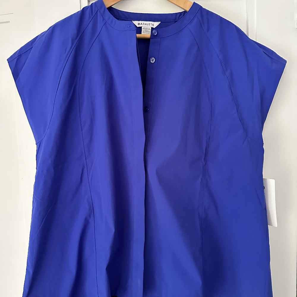 ATHLETA Performance Poplin Popover - Size XL - Lazurite Blue